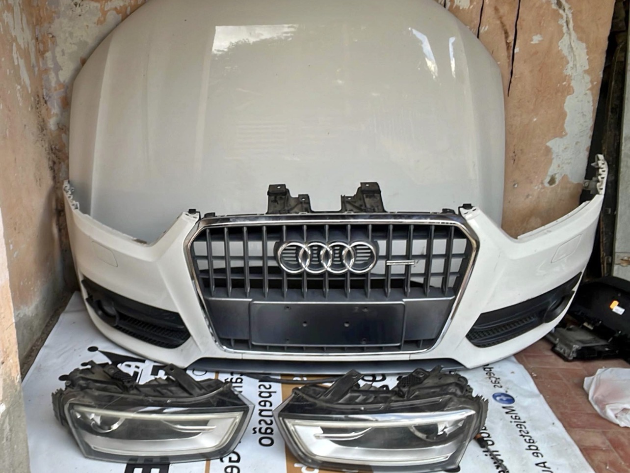 Kit Frente Audi A3 2013 a 2016 Completo Capô + Para-choque + Faróis + Grade